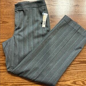 Classic petite striped Heather gray trousers pants career mid rise NWT size 10P